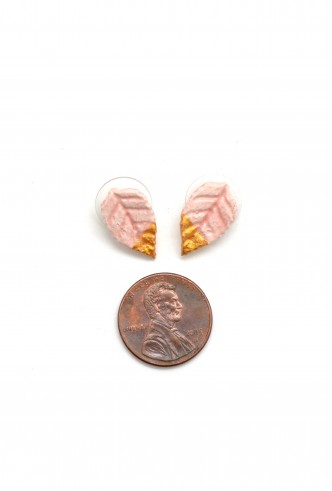 Golden Leaf Ceramic Studs